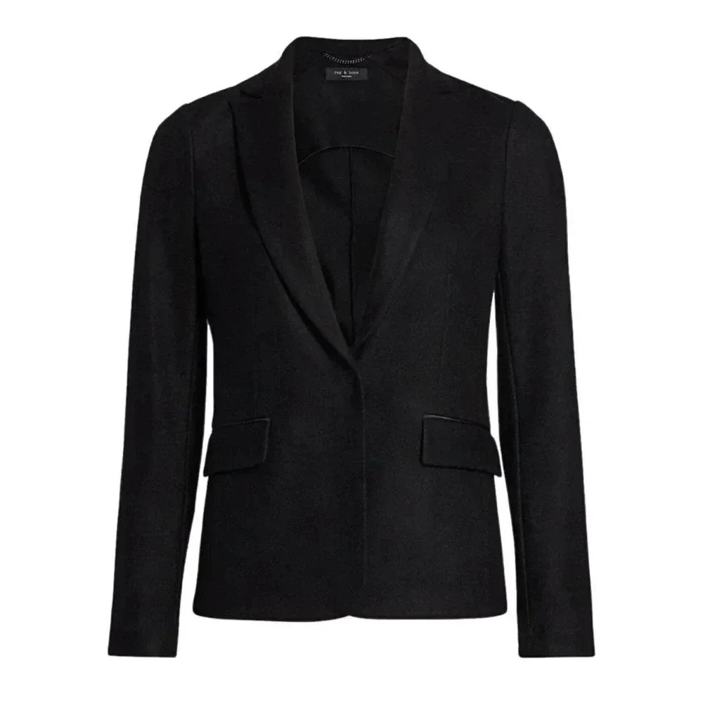 Rag & Bone Black Lexington Luxe Wool Blazer Jacket Size 2